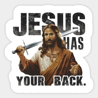 Jesus Christ Has Your Back Savior Christian Faith Sticker